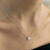 [Silver925] Pearl Clear Round Setting Necklace