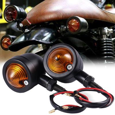 2PCS Vintage Motorcycle Turn Signal Motorbike Taillights Brake Stop Light License Plate Holder Lamp Moto Equipment Accessories