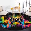 Vibrant Gaming Controller Art PrintRound Non-Slip chair mat chair carpet for office Rugs for Office Decor Gift For Valentine's Day Mother's Day Hallow