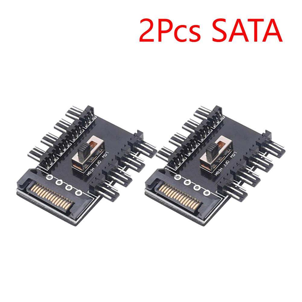Motherboard SATA/4 Pin 1 to 8 3 Pin PWM Cooler Fan HUB Splitter Extension 12V Power Socket Mining PC Speed Controller Adapter
