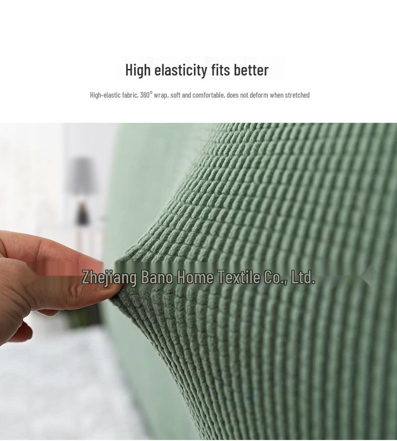 Nordic Style Elastic Bed Head Cover - Full, Removable, Washable, Solid Color, Soft, Dust-Proof Cover
