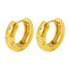 French Retro Temperament Micro-diamond Set Round Octagram Titanium Steel Ear Ring Across 18K Real Gold Plain Ring Ear Buckle 2026
