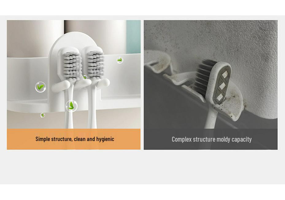 Wall-Mounted Toothbrush & Toothpaste Holder with Mouthwash Cup, Punch-Free