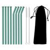 11Pcs Glass Straw Reusable Drinking Straw Borosilicate Glass Tube Straws for Drinks Cocktail with Cleaning Brush Bar Accessories