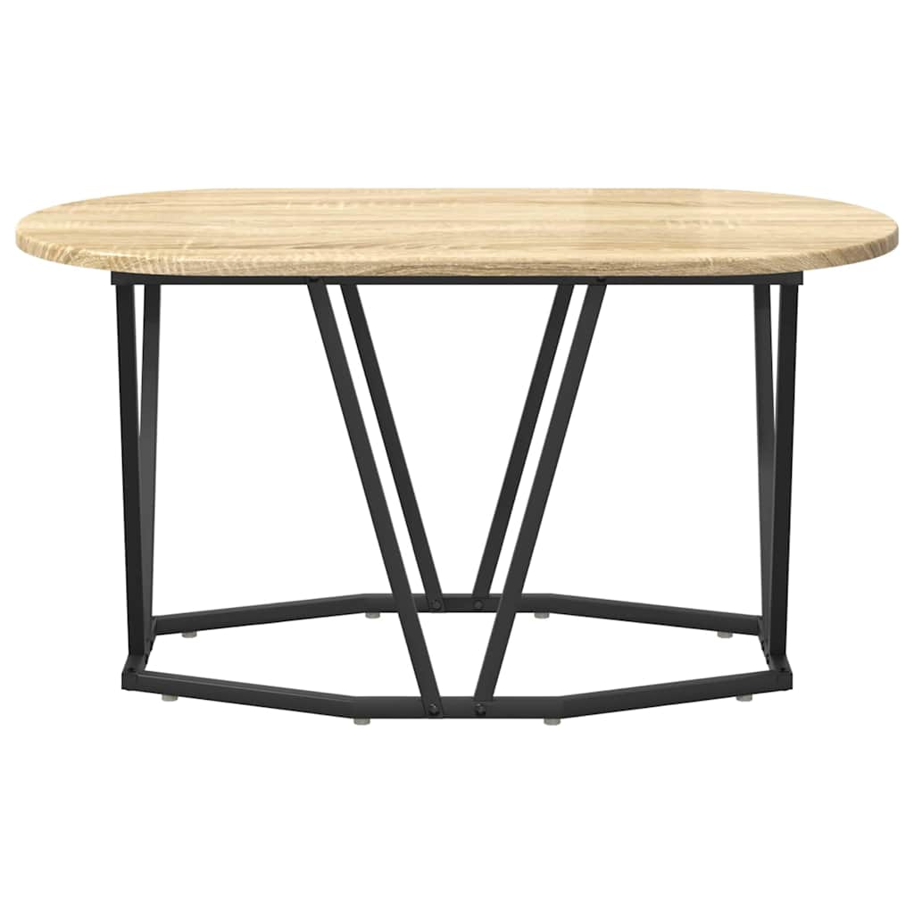 Coffee Table Sonoma Oak 80 x 40 x 40.5 cm Plywood and Metal