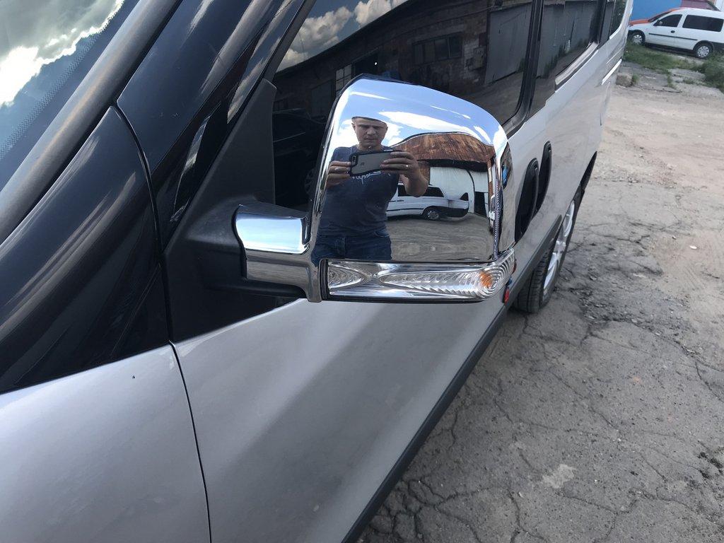 Covers for Mirrors (2 Pcs, ABS) Carmos - Chrome Plastic for Fiat Doblo II 2010-2022
