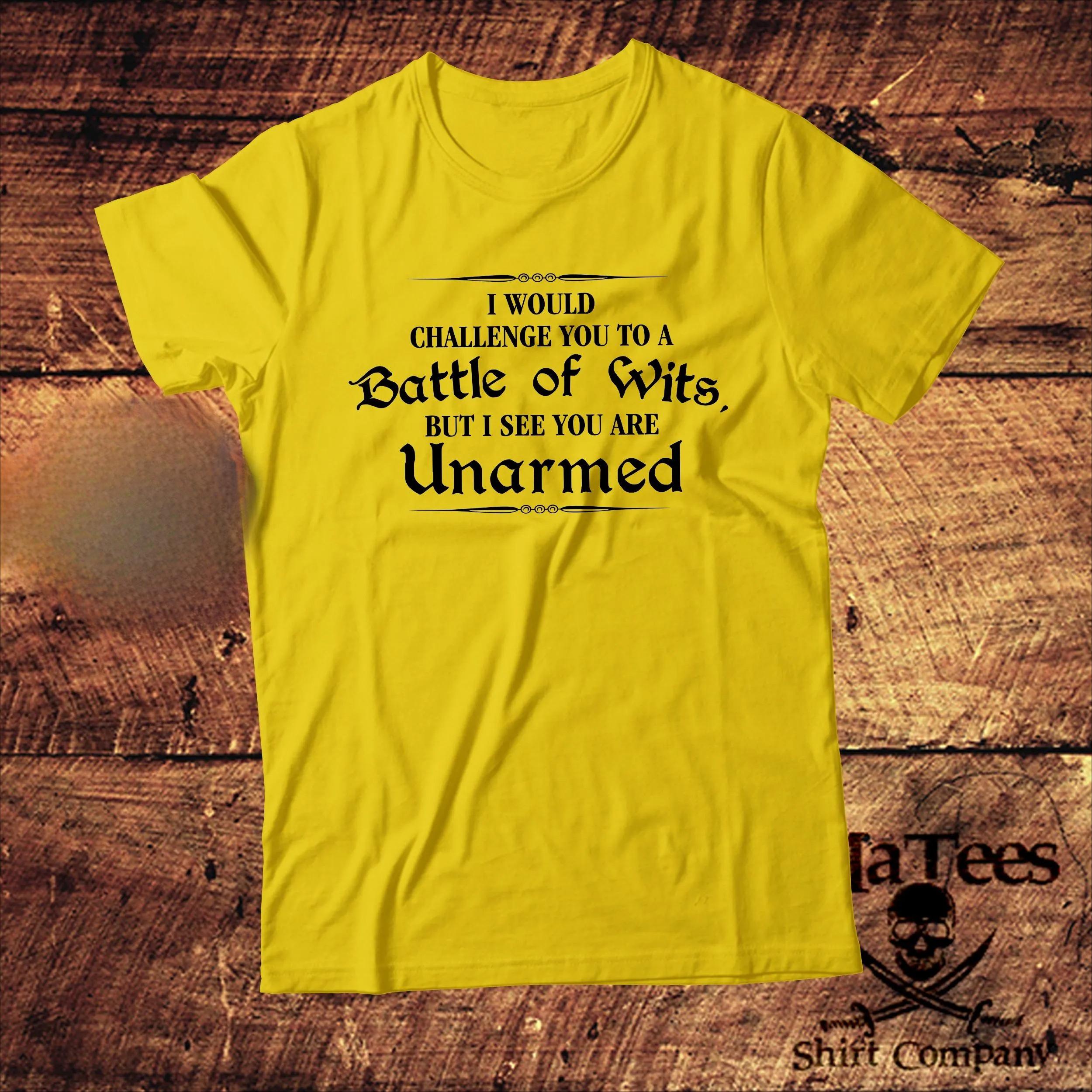 I Would Challenge You To A Battle of Wits But I See You Are Unarmed Men Tracksuit Tshirt Summer Casual Sportswear Pullover Tops S