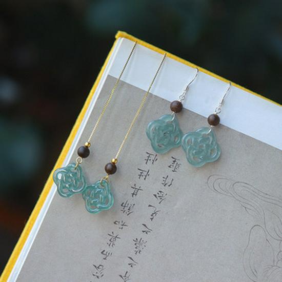A-Grade Blue Water Jade Bracelet with 925 Silver, Chinese Style, Ice-Clear Abacus Beads, Gift-Ready