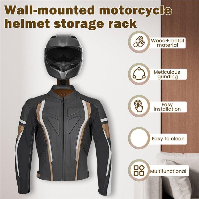 ABBP-Motorcycle Holder Solid Wood Clothes Hanger Versatile Wall Mounted Motorcycle Mount For Hanging Key Gloves Clothes