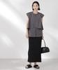 Nano Universe Front Flare Cape Collar Sleeveless F Women's Shirt, 023, Charcoal, 673-5121324