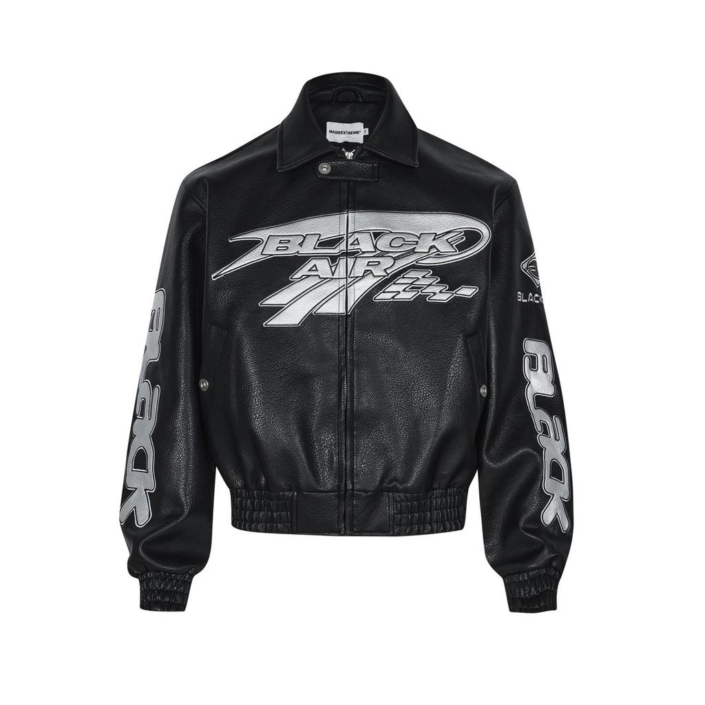 BLACKAIR Unisex Retro Street Cleanfit Lychee PU Leather Jacket