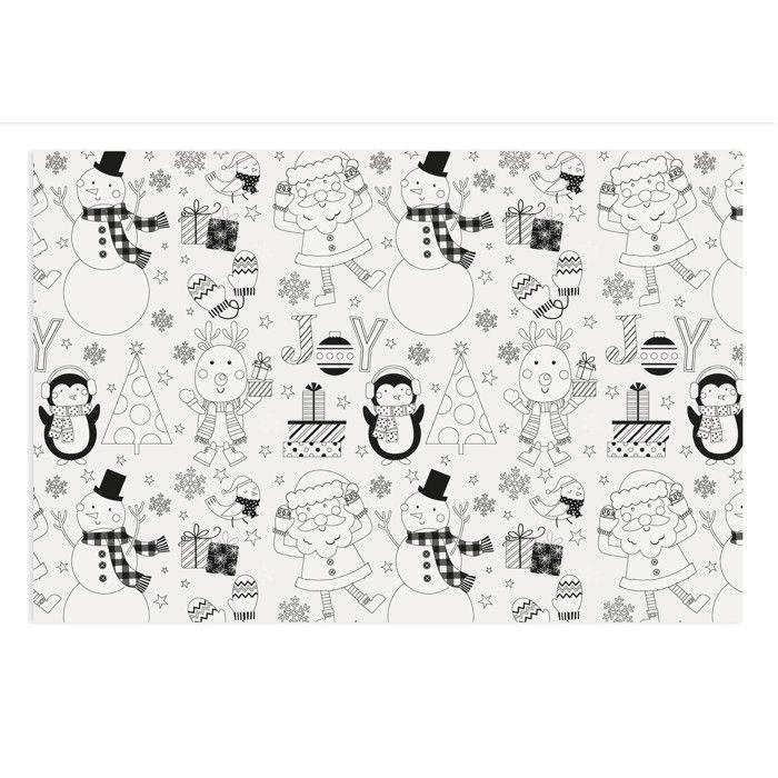 Nappe de Noël en papier à colorier 100 x 150 cm