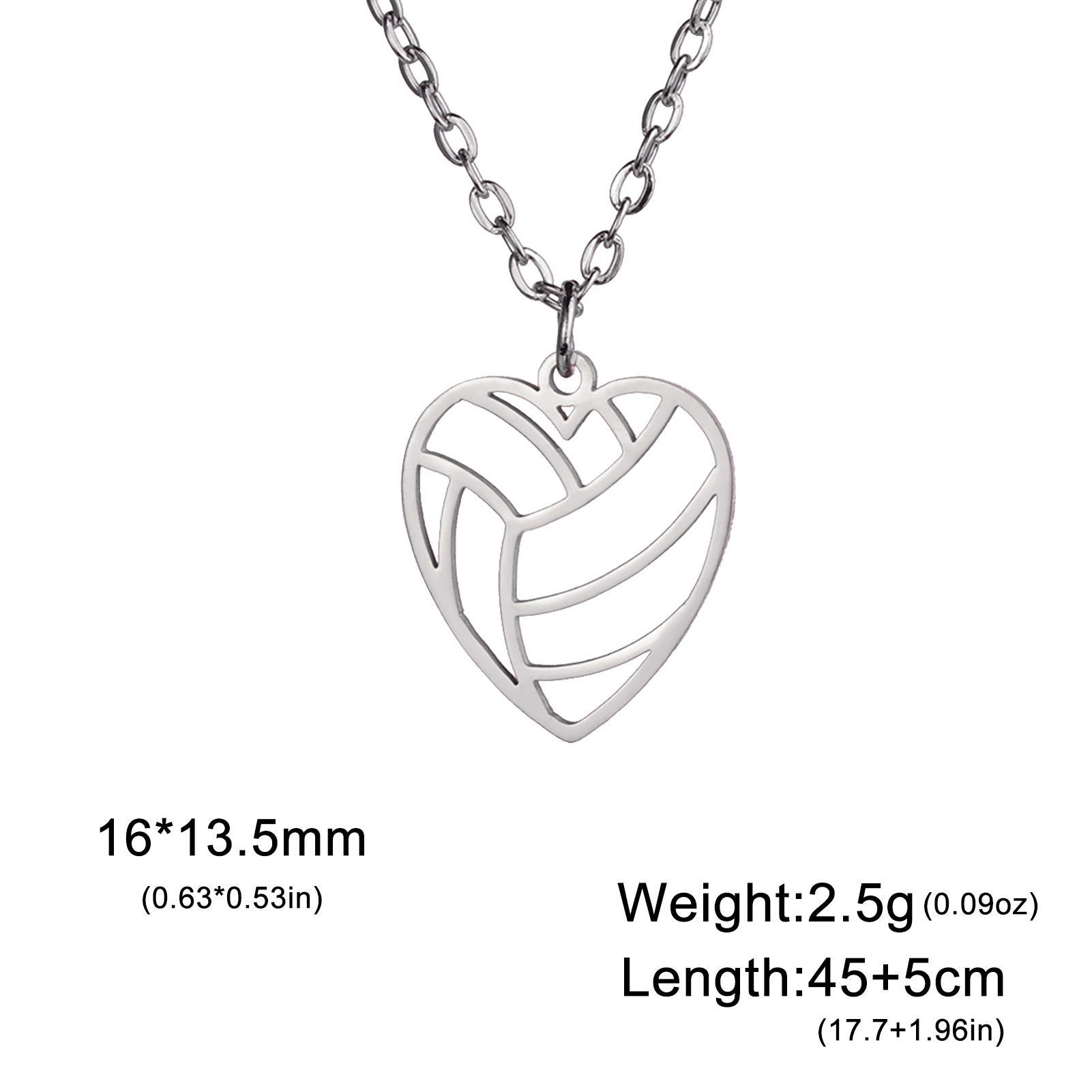 

Heart Necklace for Women Volleyball Stripe Pendant Stainless Steel Jewelry on the Neck Sports Charm 2026 Trendy Gifts Wholesale