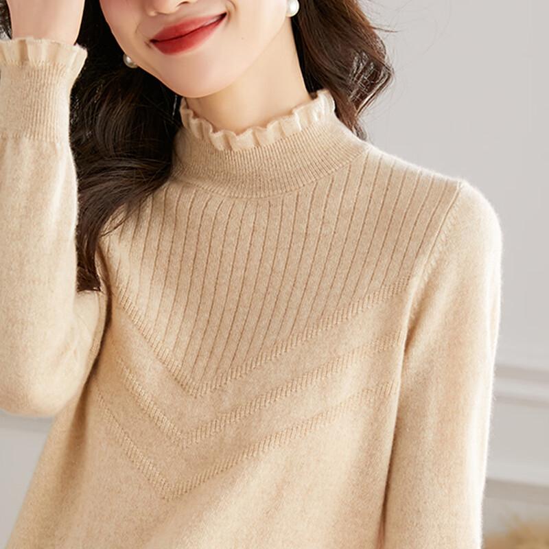 Srcr Women's Pure Cashmere Semi-High Collar Sweater