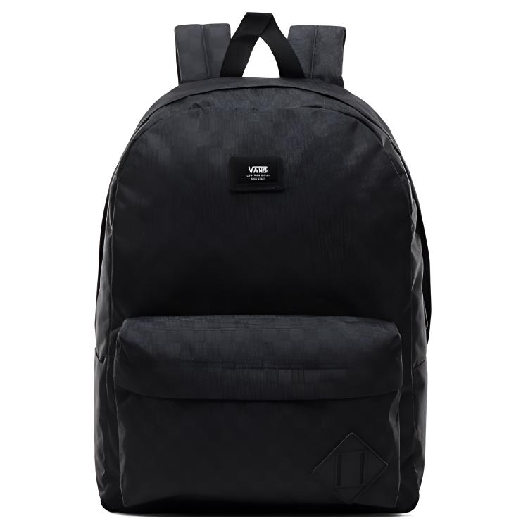 Vans III Large Capacity Dark Pattern Checkerboard Polyester Backpack Unisex Backpack Black VN0A3I6RBA5 Black