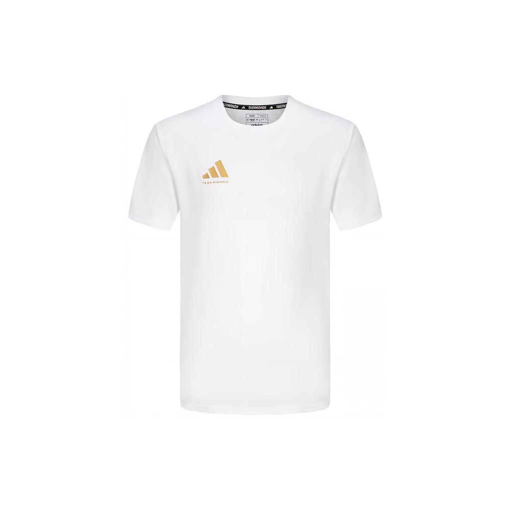 Adidas Printed Logo Casual Breathable Lightweight Quick-Dry Round Neck Short Sleeve T-Shirt Unisex Tops White ADICLTS24CTKP-WG