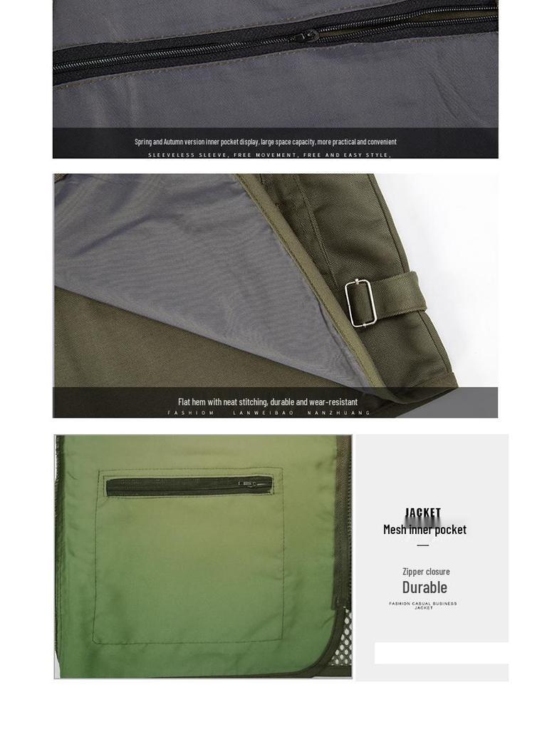 Men's Multi-Season Tactical Mesh Vest with Multi-Pockets for Fishing and Leisure