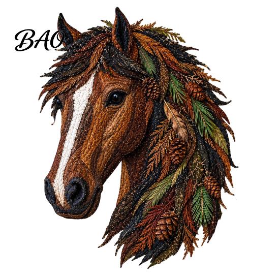 Artistic Fabric Applique Set Floral Horse Patchwork Kit, DIY Diy Kit Sewing for Adults, Handmade Wall Decor Decorative Collage
