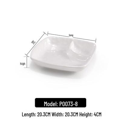 Yipan Japanese Style Melamine Double-Divided Snack Plate