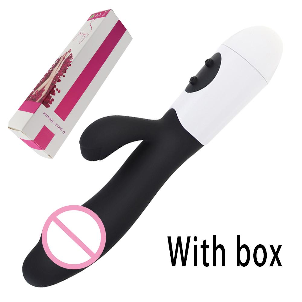 Silicone G Spot Dildo Rabbit Vibrator Dual Vibration 10 Speeds Female Vagina Clitoris Massager Adult Sex Toys For Women