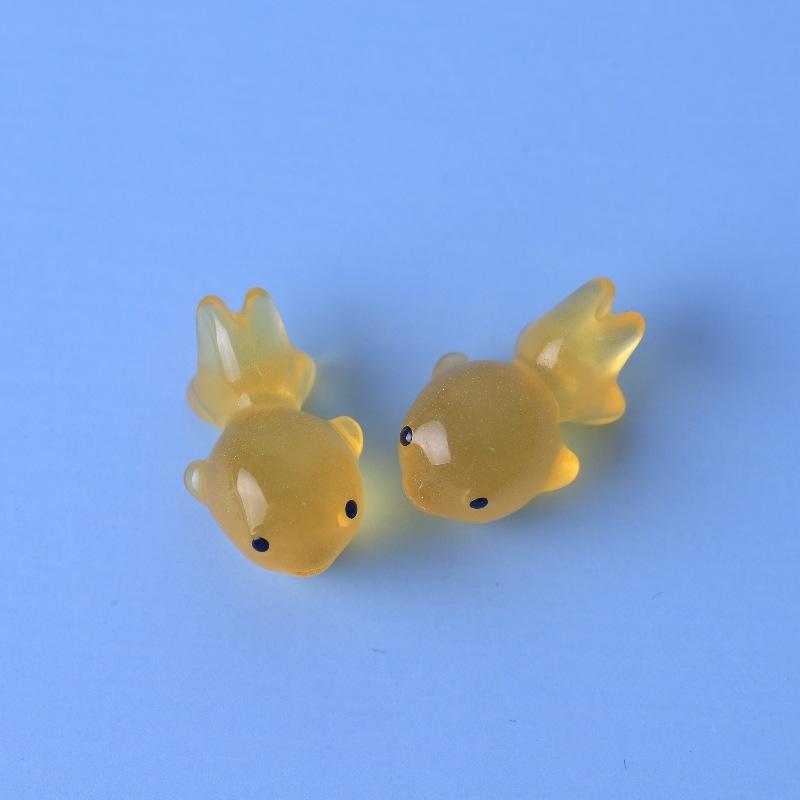 5Pcs 3D Cute Luminous Goldfish Fish Resin Pendants Charms Diy Earrings Necklace Keychain Bead Jewelry Making Supplies Findings