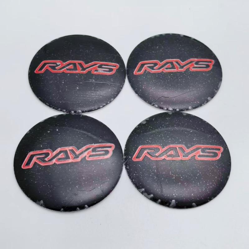 4pcs 45mm 50mm 56mm 65mm RAYS Logo Emblem Car Stickers Accessories for Car Wheel Center Caps Hub Cap Rim Cover Badge Replacement