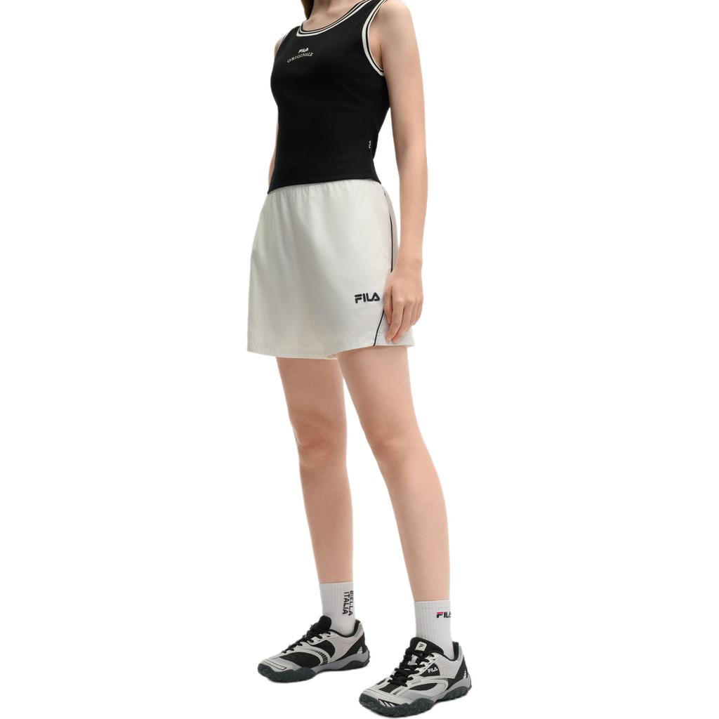 FILA Original Fashion Simple Sports Comfortable Versatile Three-Quarter Casual Shorts Women shorts Cloud-Mushroom-White F11W529804F-WT