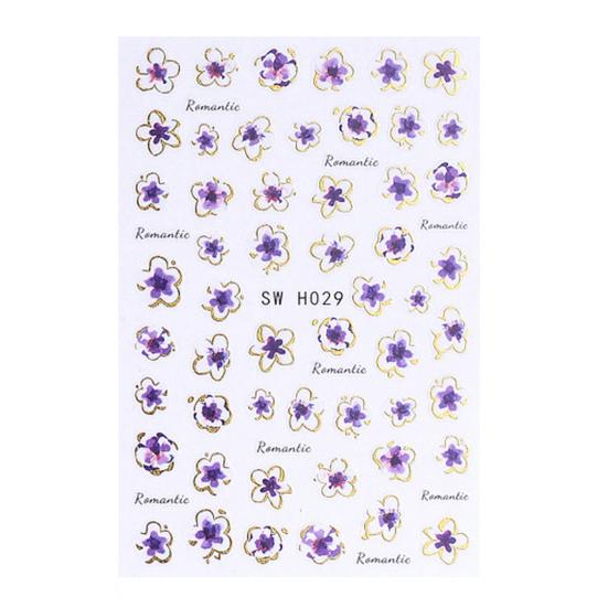 Floral Nail Art Stickers Self-adhesive Spring Summer Flower Pattern Women Manicure Decoration Decals Home Salon DIY Nail Supplies