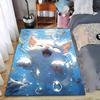 Cute Cartoon White Cat Underwater Blue Bubble Carpet Design Suitable for Use As an Anti-slip for Living Room Bedroom Sofas
