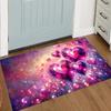 Romantic Heart Pattern Rug Starry Sky Background Carpet Dreamy & Luxury Visual Effect Best for Valentine's Day Decor Pink Purple