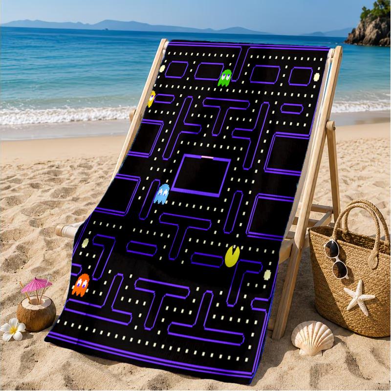 Pac game Adventure Beach Towel, Microfiber Beach Towel, Perfect For Pool, Beach, Travel, Home Decor Beach Party Fan gifts