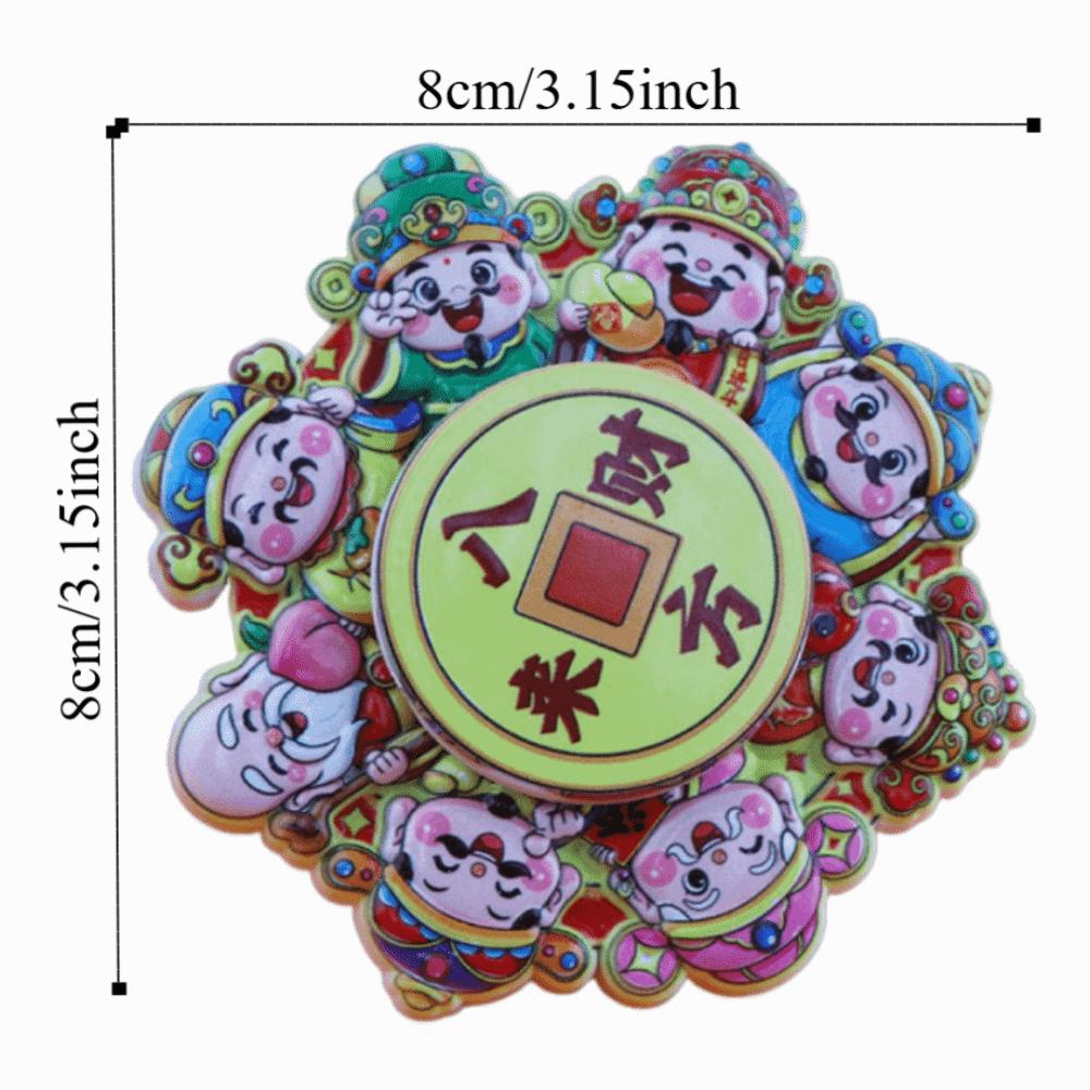 Rotatable 3D Refrigerator Magnets Cartoon Refrigerator Decorative Magnet  New Year Decoration