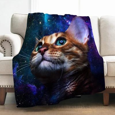 Manta de franela con estampado de gato para amantes de la lectura, regalo para decoración del hogar, dormitorio, suave, cálida, acogedora y ligera, tamaño king