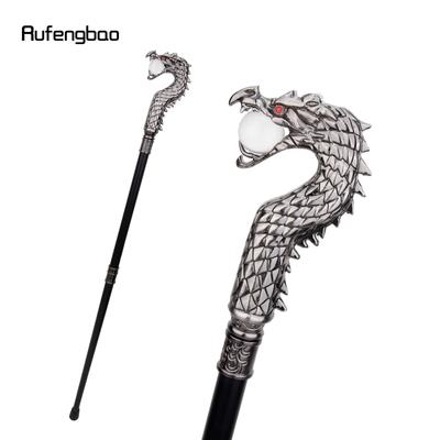 Bastone da passeggio alla moda con morso di testa di drago Bastone decorativo Cospaly Bastone da passeggio alla moda per feste vintage 93 cm