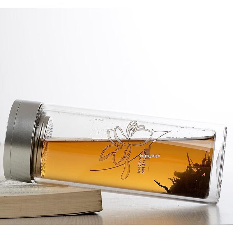 Fuguang Double Wall Glass Tea Infuser Bottle