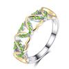 Popular Two-Tone Ring For Women, Creative Color Zircon-Encrusted Heart Ring