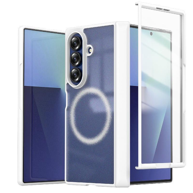Case Galaxy Z Fold7 Wireless Charging Compatible Built-in Magnet Frosted Semi-Transparent Full Body Protection