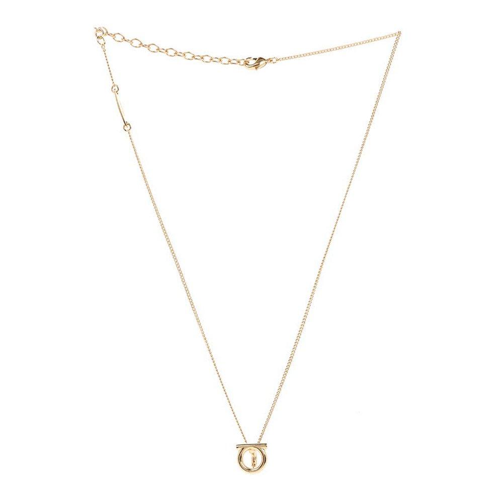 [Salvatore Ferragamo] Women's Gancio 3D Crystal Necklace 76 0399 Orgiov 0736244 106175