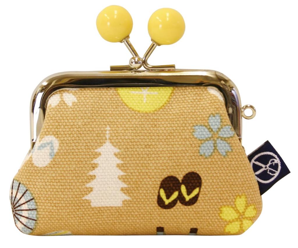 Maeda Senko Goshiki Kyoto Limited Series Square Coin Purse Yellow H8 X W9 X D2cm Hanpu-do [KYOTO JAPAN] 2.5mm (with Beads) Size Approx.