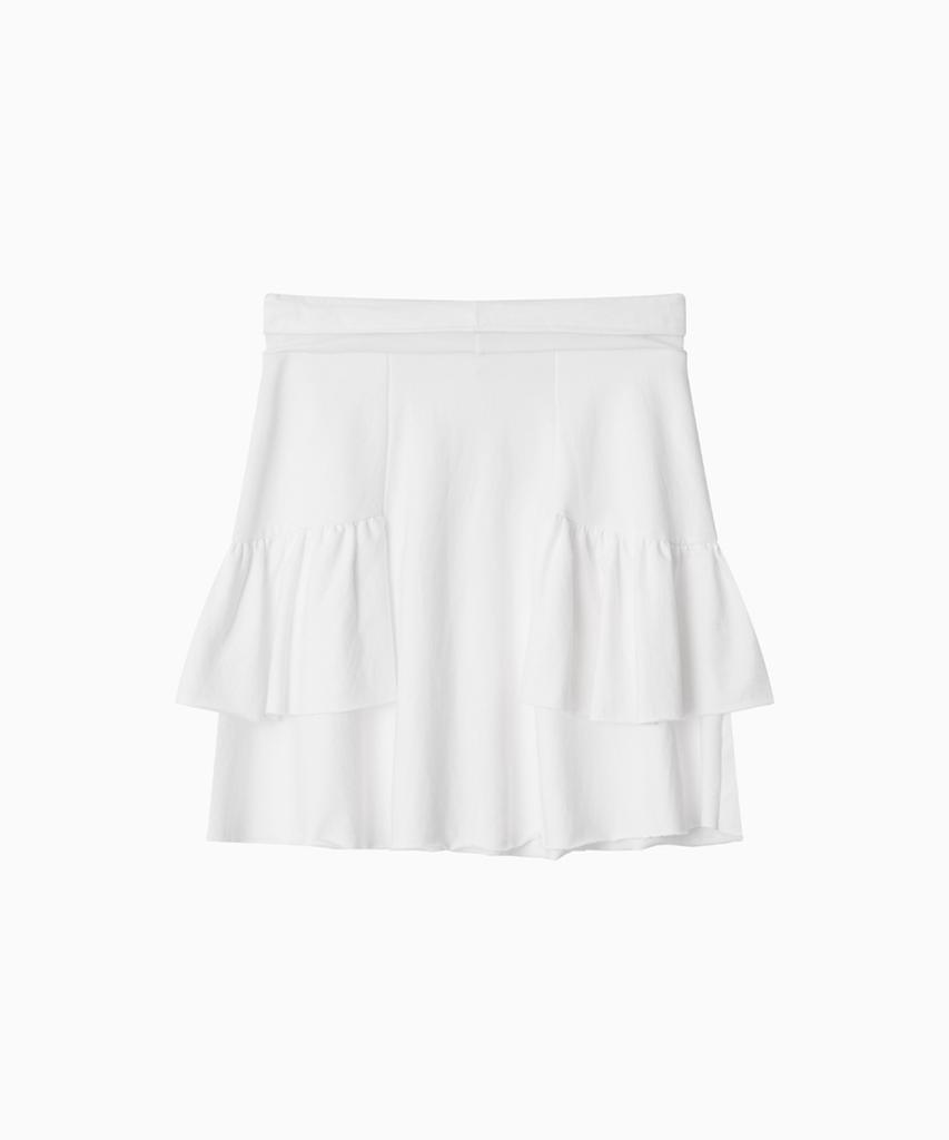 Ohesio Shirring Midi Banding Skirt, White