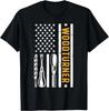 Tokarz US Flag Tokarka do drewna Praca przy drewnie Prezent do toczenia drewna Koszulka unisex
