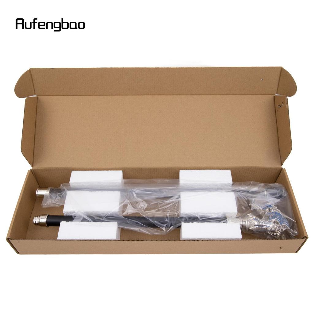 Golden Blue Luxury Dragon Head Walking Cane Fashion Decorative Walking Stick Gentleman Elegant Cosplay Cane Knob Crosier 94cm