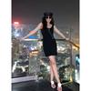 Blacknini Yin Huafu/French Style Lazy Leisure Knit Vest Dress