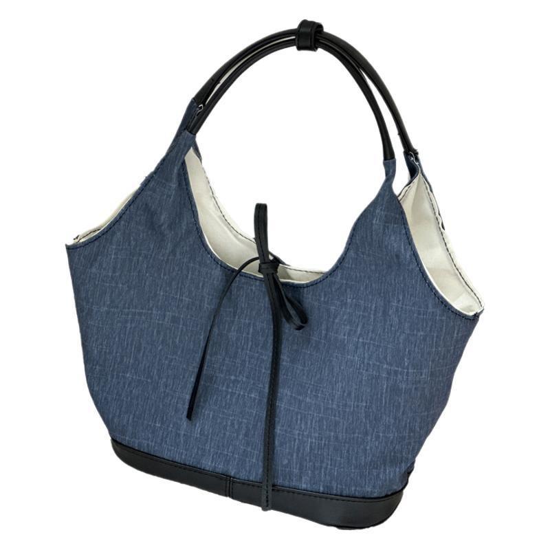 Niche Splicing Canvas Tote Bag Women's New Commuter Fashion Handbag Versatile Shoulder Armpit Bag