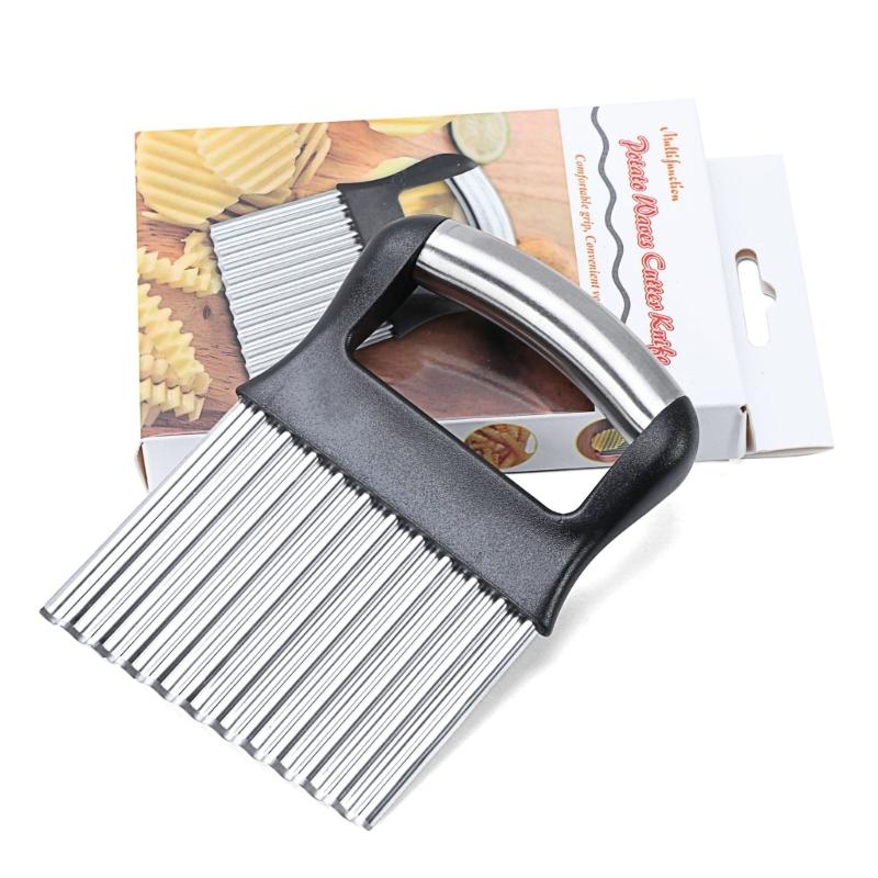 Efficient Wavy Blade Vegetable Slicer Stainless Steel Ergonomic Kitchen Slicing Tool For Potato Carrot Cucumber