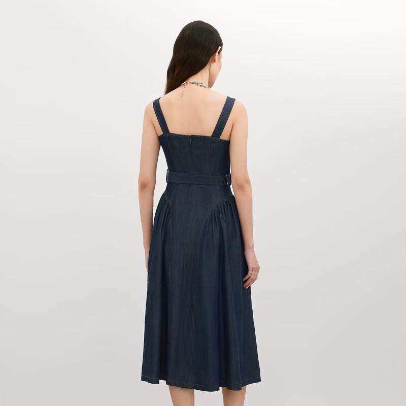 Veromoda Elegant Lyocell Sleeveless Belted Midi Dress