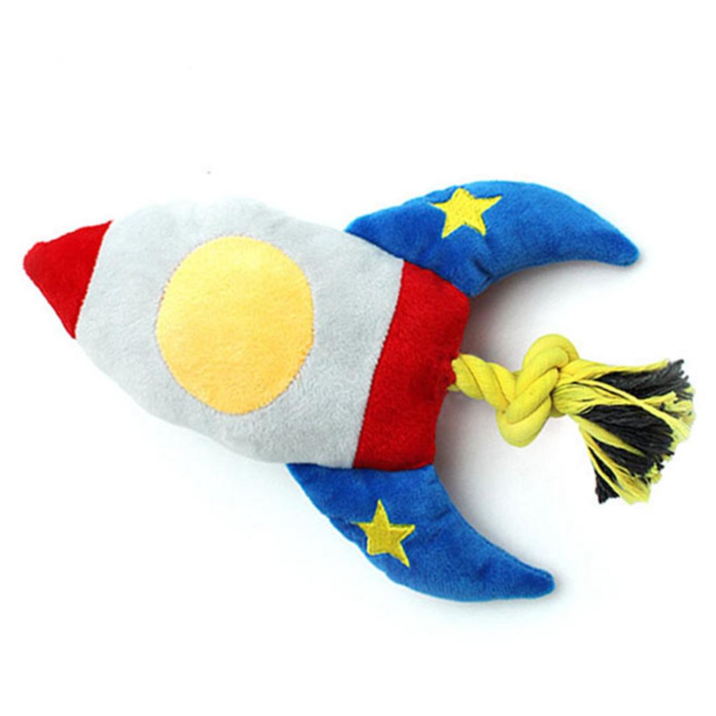 Plush Pet Toy Squeaky Soft Bite Resistant Teeth Grinding Stuffed Pet Chewing Toy with Rope Knot for Cat Dog