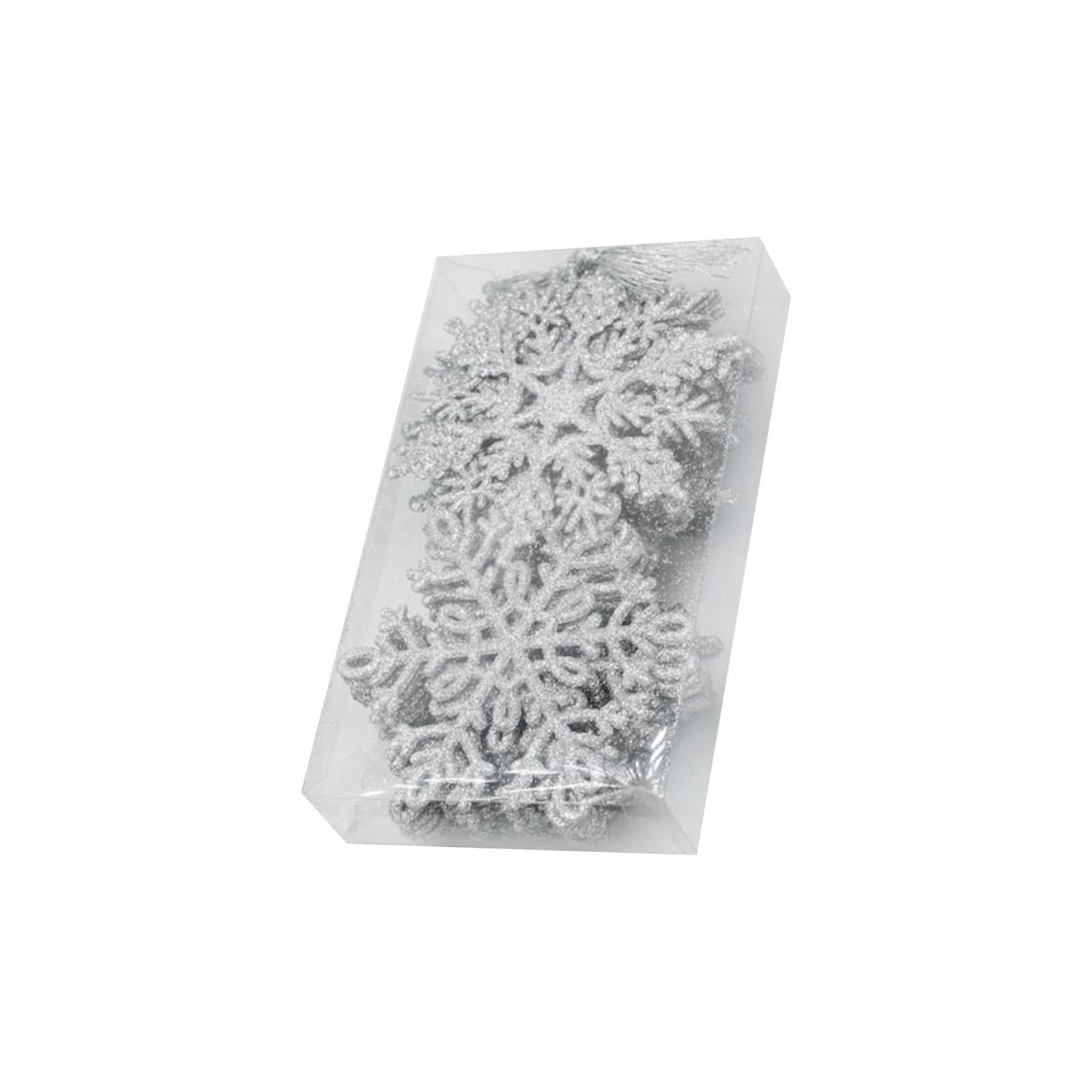 

Прозрачные акриловые снежинки-снежинки, украшения для витрин, рождественские украшения, подвеска One Size серебряный