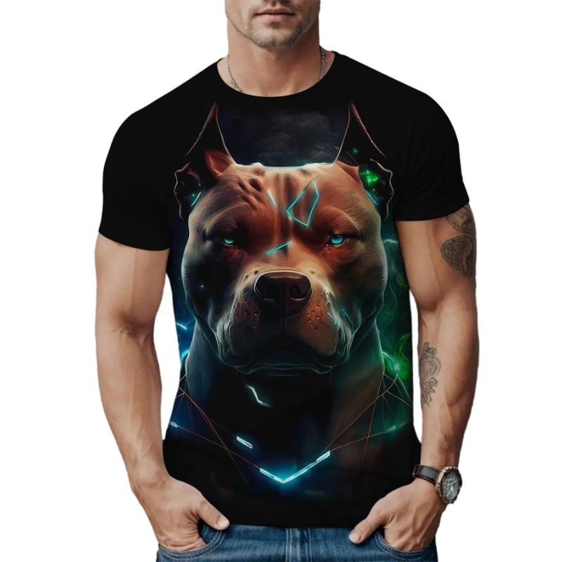 Summer Round Neck 3D Print Top Fashionable Casual Short Sleeved Men's T-shirts