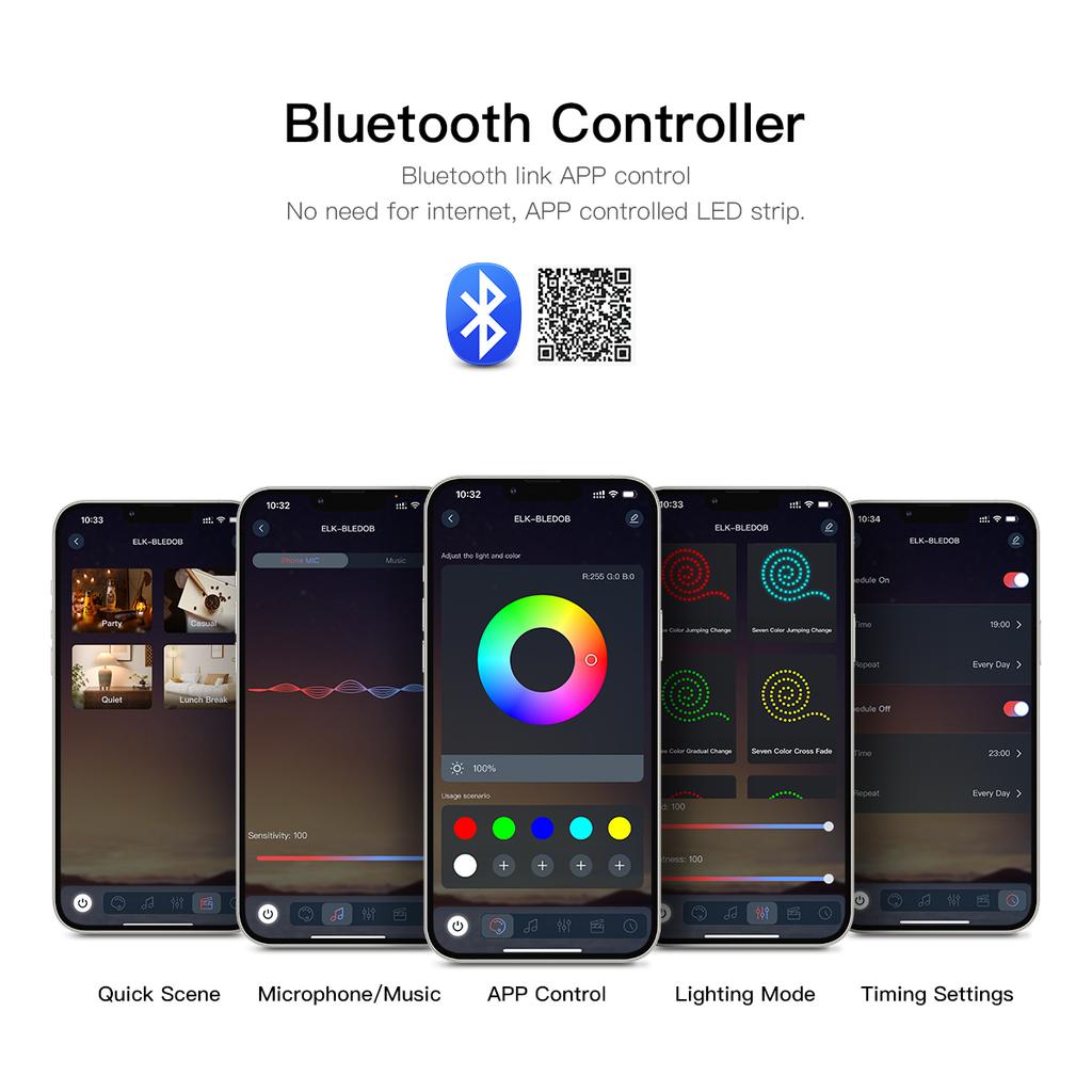 USB 5V LED Strip Light Bluetooth Remote Control 2835 RGB LED Light Tape Ribbon For TV Screen Backlight Game Room Ambiance Decor